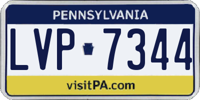 PA license plate LVP7344