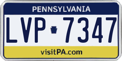 PA license plate LVP7347