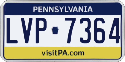 PA license plate LVP7364