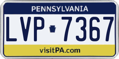 PA license plate LVP7367