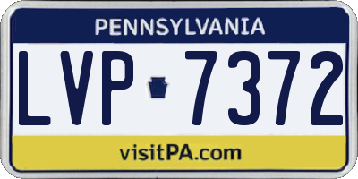 PA license plate LVP7372