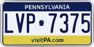 PA license plate LVP7375