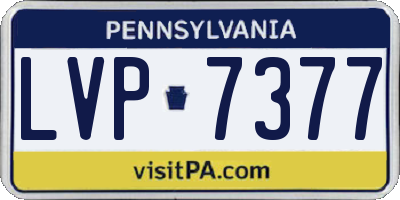 PA license plate LVP7377