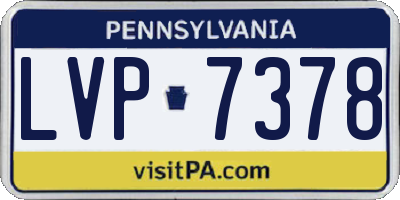 PA license plate LVP7378