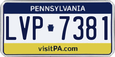 PA license plate LVP7381