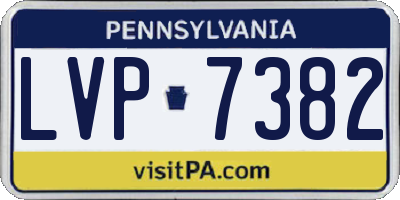 PA license plate LVP7382