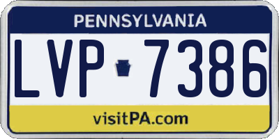 PA license plate LVP7386