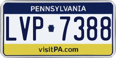 PA license plate LVP7388