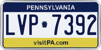 PA license plate LVP7392
