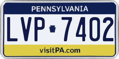 PA license plate LVP7402