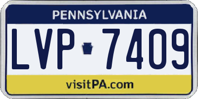 PA license plate LVP7409