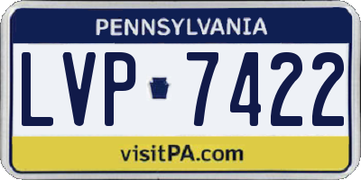 PA license plate LVP7422