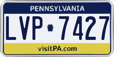 PA license plate LVP7427