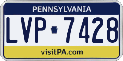 PA license plate LVP7428