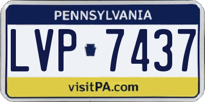 PA license plate LVP7437