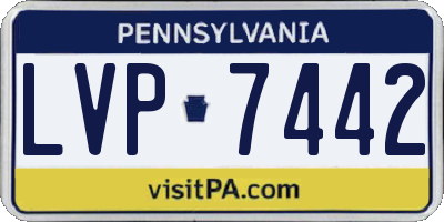 PA license plate LVP7442