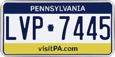 PA license plate LVP7445