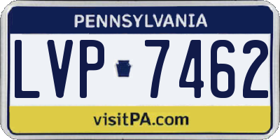 PA license plate LVP7462