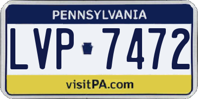 PA license plate LVP7472