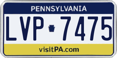 PA license plate LVP7475