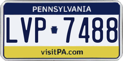 PA license plate LVP7488