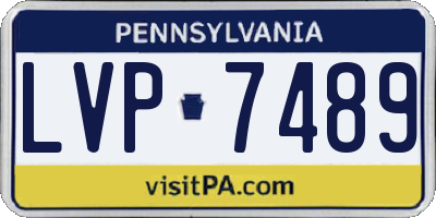 PA license plate LVP7489