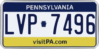 PA license plate LVP7496
