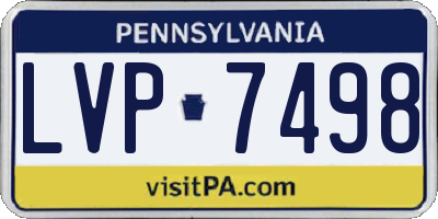 PA license plate LVP7498