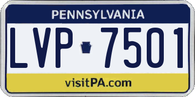 PA license plate LVP7501