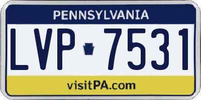 PA license plate LVP7531