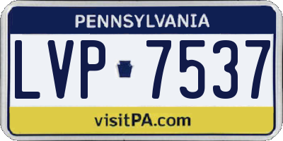 PA license plate LVP7537