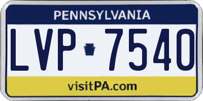 PA license plate LVP7540