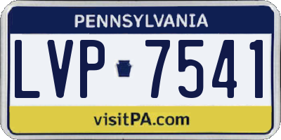 PA license plate LVP7541