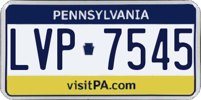 PA license plate LVP7545