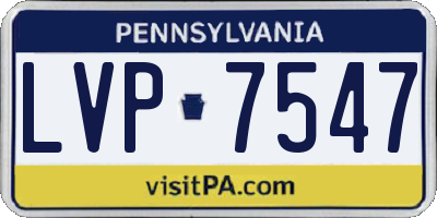 PA license plate LVP7547