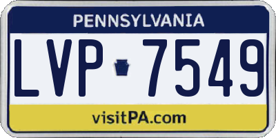 PA license plate LVP7549