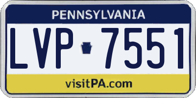 PA license plate LVP7551