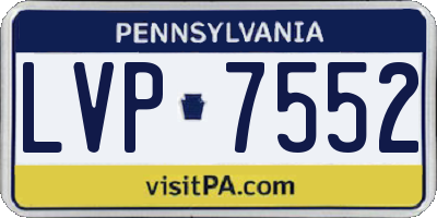 PA license plate LVP7552