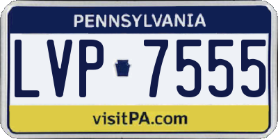 PA license plate LVP7555