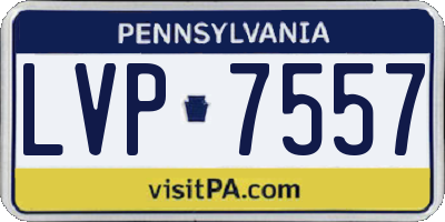 PA license plate LVP7557