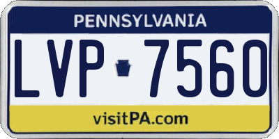 PA license plate LVP7560