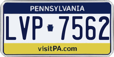 PA license plate LVP7562