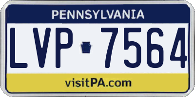 PA license plate LVP7564