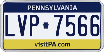 PA license plate LVP7566