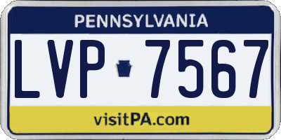 PA license plate LVP7567