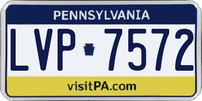 PA license plate LVP7572