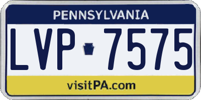 PA license plate LVP7575