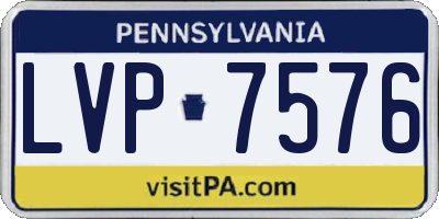 PA license plate LVP7576