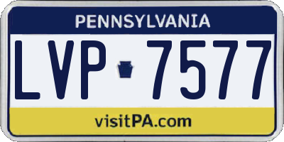 PA license plate LVP7577