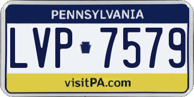 PA license plate LVP7579